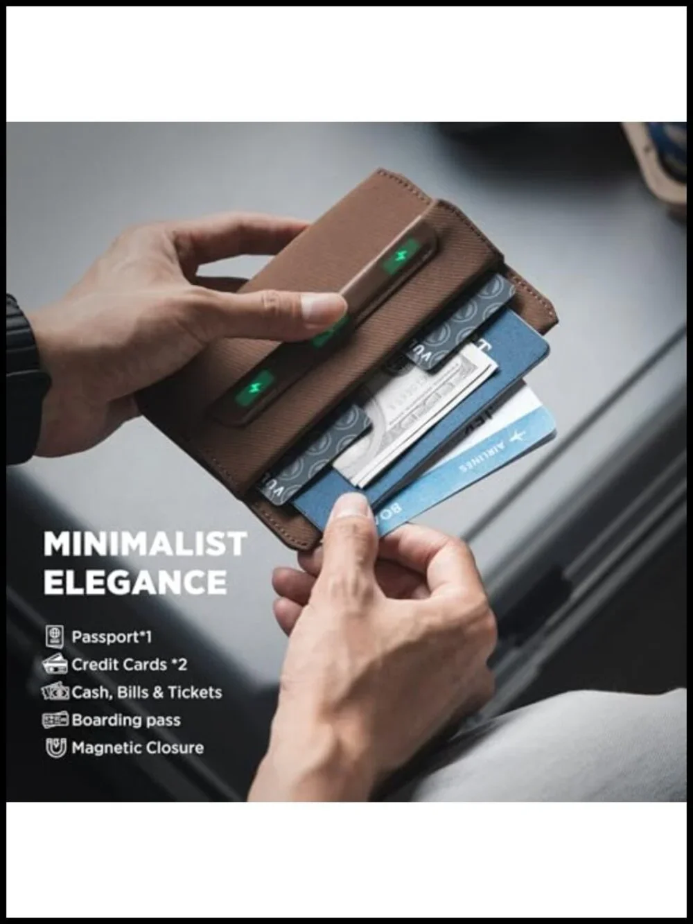 RFID Passport Holder Slim Magnetic Closure Travel Wallet with Card Slots
